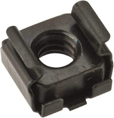 Value Collection - 1/4-20 Screw, 0.064 to 0.105" Thick, Spring Steel Cage Nut - 3/8" Center Edge, Black Phosphate Finish - USA Tool & Supply