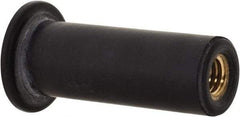 Au-Ve-Co Products - #10-32, 0.562" Diam x 0.051" Thick Flange, Rubber Insulated Rivet Nut - UNF Thread, Neoprene, 1" Long x 3/8" Body Diam, 1.051" OAL - USA Tool & Supply