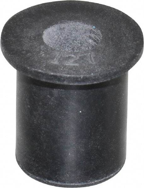 Au-Ve-Co Products - M6x1.00, 0.63" Diam x 0.051" Thick Flange, Rubber Insulated Rivet Nut - Metric Coarse Thread, Neoprene, 0.579" Long x 1/2" Body Diam, 0.63" OAL - USA Tool & Supply