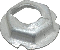 Au-Ve-Co Products - 1/4" Hole Diam, 19/32" OD, 7/16" Width Across Flats Washer Lock Nut - Zinc-Plated Spring Steel, For Use with Non Threaded Fasteners - USA Tool & Supply