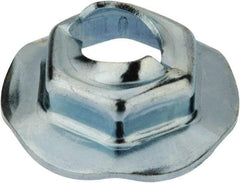 Value Collection - 6.3" Hole Diam, 18mm OD, 11mm Width Across Flats Washer Lock Nut - Zinc-Plated Spring Steel, For Use with Non Threaded Fasteners - USA Tool & Supply