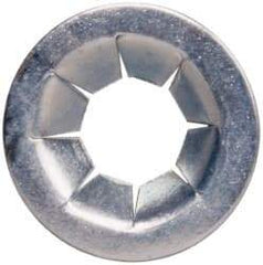 Value Collection - 7/16" OD, Spring Steel Push Nut - Zinc-Plated, 3/16" Shaft Diam - USA Tool & Supply