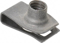 Au-Ve-Co Products - 5/16-18 Screw, 0.025 to 0.15" Thick, Spring Steel Extruded Tapped Hole U Nut - 9/16" Center Edge, Black Phosphate Finish - USA Tool & Supply