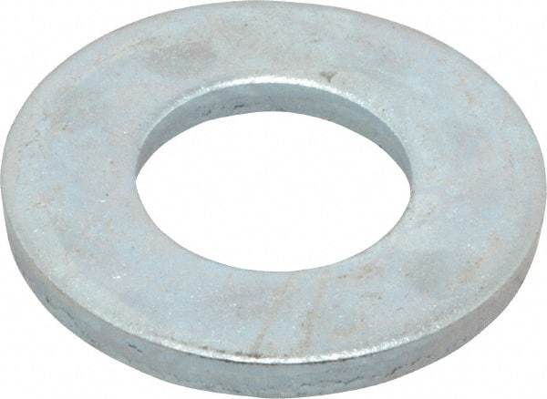 Value Collection - 5/8" Screw, Steel SAE Flat Washer - 21/32" ID x 1-5/16" OD, 3/32" Thick, Zinc-Plated Finish - USA Tool & Supply