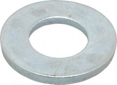 Value Collection - 5/8" Screw, Steel SAE Flat Washer - 21/32" ID x 1-5/16" OD, 3/32" Thick, Zinc-Plated Finish - USA Tool & Supply
