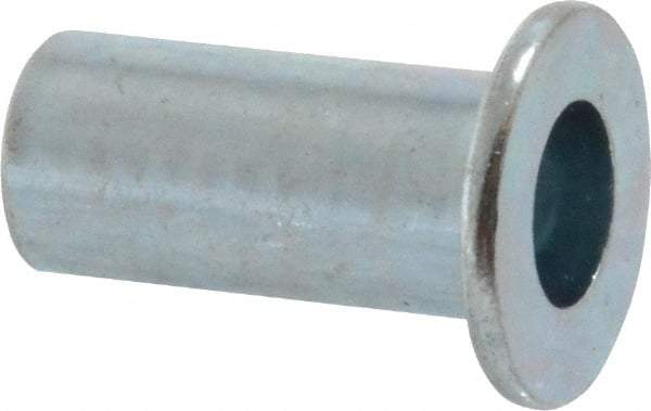 Value Collection - #10-24, 0.01 to 0.08" Grip, Steel Standard Rivet Nut - Drill Size Letter F, Flat Head - USA Tool & Supply