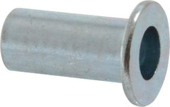 Value Collection - #10-24, 0.01 to 0.08" Grip, Steel Standard Rivet Nut - Drill Size Letter F, Flat Head - USA Tool & Supply