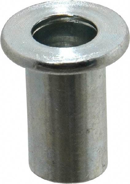 Value Collection - 3/8-16, 0.03 to 0.115" Grip, 1/2" Drill, Steel Standard Rivet Nut - Flat Head - USA Tool & Supply