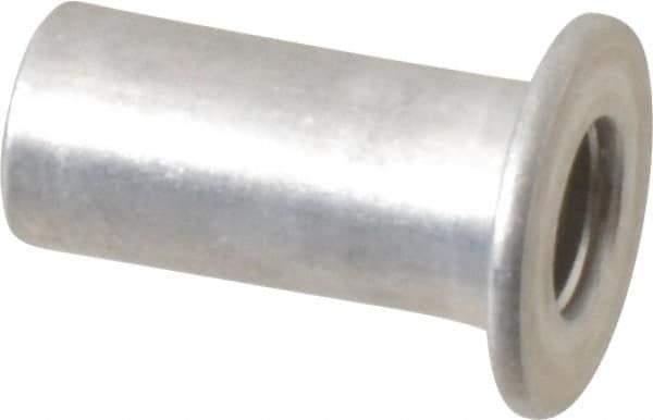 Value Collection - #10-24, 0.01 to 0.08" Grip, Aluminum Standard Rivet Nut - Drill Size Letter F, Flat Head - USA Tool & Supply