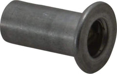 Value Collection - #10-32, 0.01 to 0.08" Grip, Aluminum Standard Rivet Nut - Drill Size Letter F, Flat Head - USA Tool & Supply