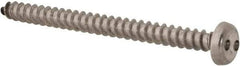 Made in USA - #8 Pan Head Spanner Sheet Metal Screw - Stainless Steel, 2" Length Under Head, Grade 18-8 - USA Tool & Supply