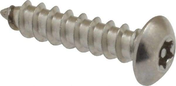 Value Collection - #8 Button Head Torx Sheet Metal Screw - Stainless Steel, 3/4" Length Under Head, Grade 18-8, T15 Drive - USA Tool & Supply
