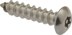Value Collection - #8 Button Head Torx Sheet Metal Screw - Stainless Steel, 3/4" Length Under Head, Grade 18-8, T15 Drive - USA Tool & Supply