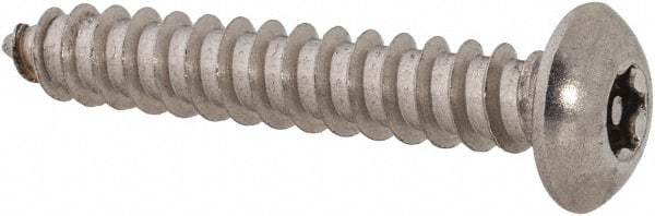Value Collection - #8 Button Head Torx Sheet Metal Screw - Stainless Steel, 1" Length Under Head, Grade 18-8, T15 Drive - USA Tool & Supply