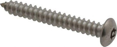 Value Collection - #8 Button Head Torx Sheet Metal Screw - Stainless Steel, 1-1/4" Length Under Head, Grade 18-8, T15 Drive - USA Tool & Supply