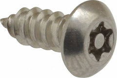 Value Collection - #10 Button Head Torx Sheet Metal Screw - Stainless Steel, 1/2" Length Under Head, Grade 18-8, T25 Drive - USA Tool & Supply