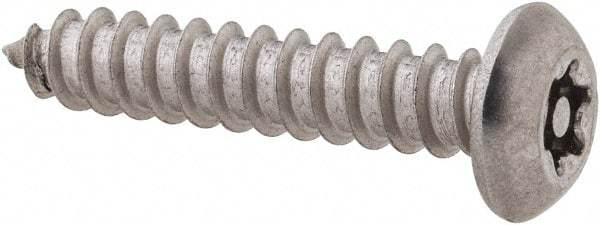 Value Collection - #10 Button Head Torx Sheet Metal Screw - Stainless Steel, 1" Length Under Head, Grade 18-8, T25 Drive - USA Tool & Supply