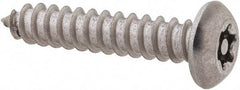Value Collection - #10 Button Head Torx Sheet Metal Screw - Stainless Steel, 1" Length Under Head, Grade 18-8, T25 Drive - USA Tool & Supply