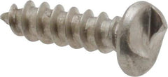 Made in USA - #6 Round Head Slotted Sheet Metal Screw - Stainless Steel, 1/2" Length Under Head, Grade 18-8 - USA Tool & Supply
