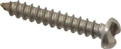 Made in USA - #8 Round Head Slotted Sheet Metal Screw - Stainless Steel, 1" Length Under Head, Grade 18-8 - USA Tool & Supply
