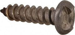 Made in USA - #14 Round Head Slotted Sheet Metal Screw - Stainless Steel, 1" Length Under Head, Grade 18-8 - USA Tool & Supply