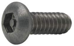 Made in USA - #10-24 UNC Pin In Hex Socket Drive, Button Screw - Grade 18-8 Stainless Steel, Uncoated, 3/8" Length Under Head - USA Tool & Supply