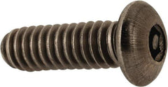Made in USA - 1/4-20 UNC Pin In Hex Socket Drive, Button Screw - Grade 18-8 Stainless Steel, Uncoated, 3/4" Length Under Head - USA Tool & Supply