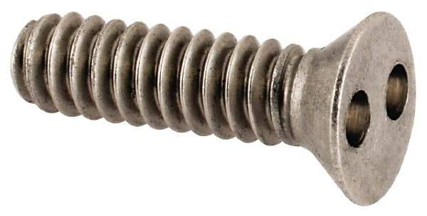 Made in USA - #6-32 UNC, 1/2" OAL Spanner Drive Machine Screw - Flat Head, Grade 18-8 Stainless Steel, Uncoated, Without Washer - USA Tool & Supply