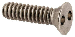 Made in USA - #6-32 UNC, 1/2" OAL Spanner Drive Machine Screw - Flat Head, Grade 18-8 Stainless Steel, Uncoated, Without Washer - USA Tool & Supply
