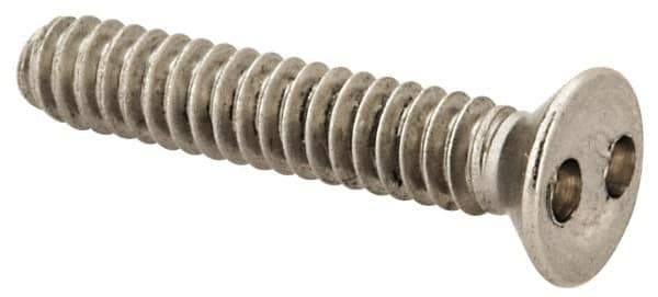 Made in USA - #6-32 UNC, 3/4" OAL Spanner Drive Machine Screw - Flat Head, Grade 18-8 Stainless Steel, Uncoated, Without Washer - USA Tool & Supply