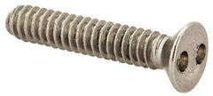 Made in USA - #6-32 UNC, 3/4" OAL Spanner Drive Machine Screw - Flat Head, Grade 18-8 Stainless Steel, Uncoated, Without Washer - USA Tool & Supply