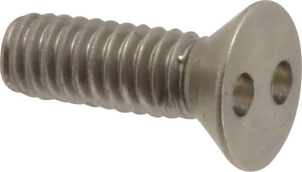 Made in USA - #8-32 UNC, 1/2" OAL Spanner Drive Machine Screw - Flat Head, Grade 18-8 Stainless Steel, Uncoated, Without Washer - USA Tool & Supply