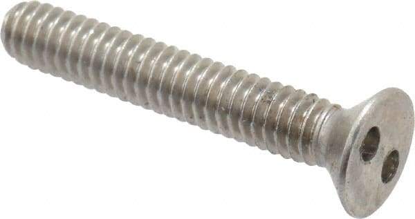 Made in USA - #8-32 UNC, 1" OAL Spanner Drive Machine Screw - Flat Head, Grade 18-8 Stainless Steel, Uncoated, Without Washer - USA Tool & Supply