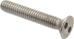 Made in USA - #8-32 UNC, 1" OAL Spanner Drive Machine Screw - Flat Head, Grade 18-8 Stainless Steel, Uncoated, Without Washer - USA Tool & Supply