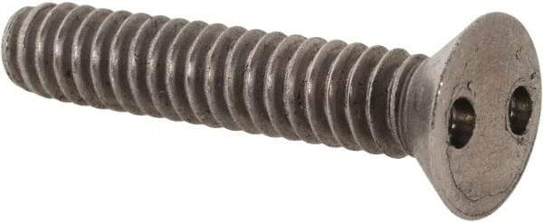 Made in USA - #10-24 UNC, 1" OAL Spanner Drive Machine Screw - Flat Head, Grade 18-8 Stainless Steel, Uncoated, Without Washer - USA Tool & Supply