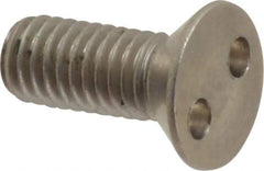 Made in USA - #10-32 UNF, 1/2" OAL Spanner Drive Machine Screw - Flat Head, Grade 18-8 Stainless Steel, Uncoated, Without Washer - USA Tool & Supply