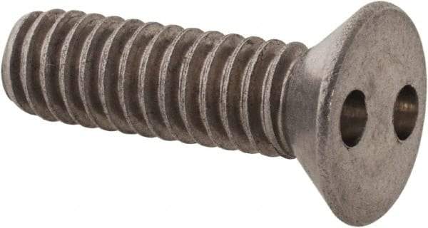 Made in USA - #12-24 UNC, 3/4" OAL Spanner Drive Machine Screw - Flat Head, Grade 18-8 Stainless Steel, Uncoated, Without Washer - USA Tool & Supply