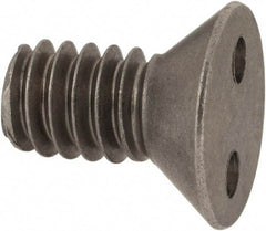 Made in USA - 1/4-20 UNC, 1/2" OAL Spanner Drive Machine Screw - Flat Head, Grade 18-8 Stainless Steel, Uncoated, Without Washer - USA Tool & Supply