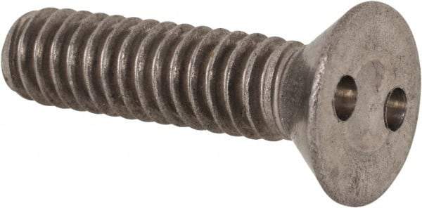 Made in USA - 1/4-20 UNC, 1" OAL Spanner Drive Machine Screw - Flat Head, Grade 18-8 Stainless Steel, Uncoated, Without Washer - USA Tool & Supply