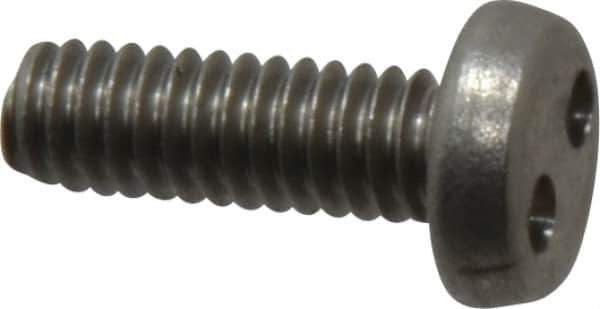 Made in USA - #8-32 UNC, 1/2" OAL Spanner Drive Machine Screw - Pan Head, Grade 18-8 Stainless Steel, Uncoated, Without Washer - USA Tool & Supply