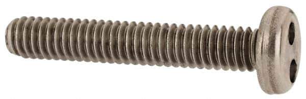 Made in USA - #8-32 UNC, 1" OAL Spanner Drive Machine Screw - Pan Head, Grade 18-8 Stainless Steel, Uncoated, Without Washer - USA Tool & Supply