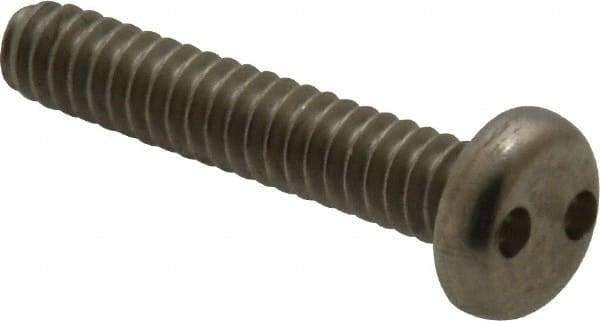Made in USA - #10-24 UNC, 1" OAL Spanner Drive Machine Screw - Pan Head, Grade 18-8 Stainless Steel, Uncoated, Without Washer - USA Tool & Supply
