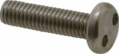 Made in USA - #10-32 UNF, 3/4" OAL Spanner Drive Machine Screw - Pan Head, Grade 18-8 Stainless Steel, Uncoated, Without Washer - USA Tool & Supply