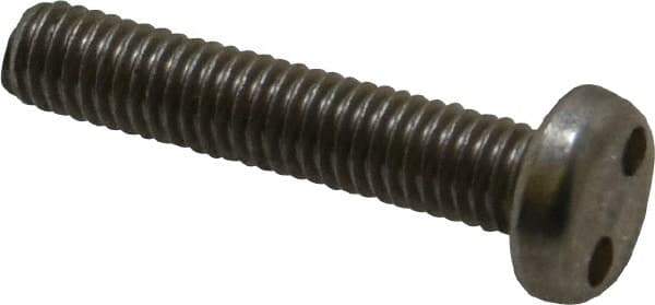 Made in USA - #10-32 UNF, 1" OAL Spanner Drive Machine Screw - Pan Head, Grade 18-8 Stainless Steel, Uncoated, Without Washer - USA Tool & Supply