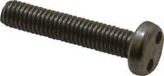 Made in USA - #10-32 UNF, 1" OAL Spanner Drive Machine Screw - Pan Head, Grade 18-8 Stainless Steel, Uncoated, Without Washer - USA Tool & Supply