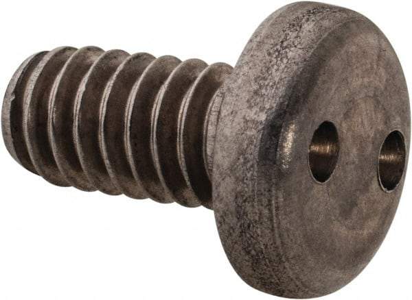 Made in USA - 1/4-20 UNC, 1/2" OAL Spanner Drive Machine Screw - Pan Head, Grade 18-8 Stainless Steel, Uncoated, Without Washer - USA Tool & Supply