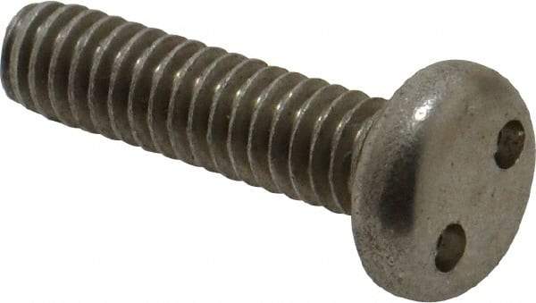 Made in USA - 1/4-20 UNC, 1" OAL Spanner Drive Machine Screw - Pan Head, Grade 18-8 Stainless Steel, Uncoated, Without Washer - USA Tool & Supply