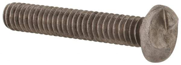 Made in USA - 1/4-20 UNC, 1-1/2" Length Under Head One Way Drive Machine Screw - Round Head, Grade 18-8 Stainless Steel, Uncoated, Without Washer - USA Tool & Supply