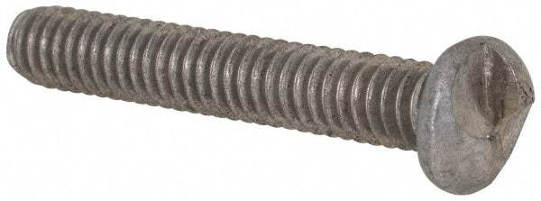 Made in USA - #8-32 UNC, 1" Length Under Head One Way Drive Machine Screw - Round Head, Grade 18-8 Stainless Steel, Uncoated, Without Washer - USA Tool & Supply