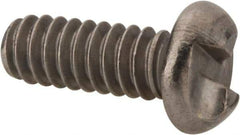 Made in USA - #10-24 UNC, 1/2" Length Under Head One Way Drive Machine Screw - Round Head, Grade 18-8 Stainless Steel, Uncoated, Without Washer - USA Tool & Supply